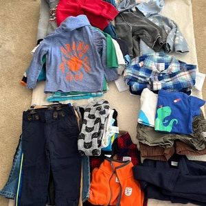 Boy’s clothes 18 months, 45 items.